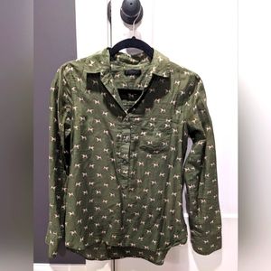 J Crew dog blouse xs